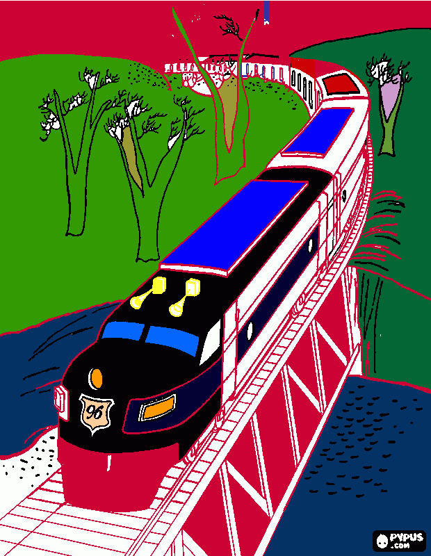 tren para mi papi para colorear