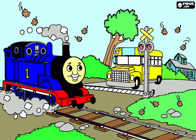 Tren Tomas para colorear