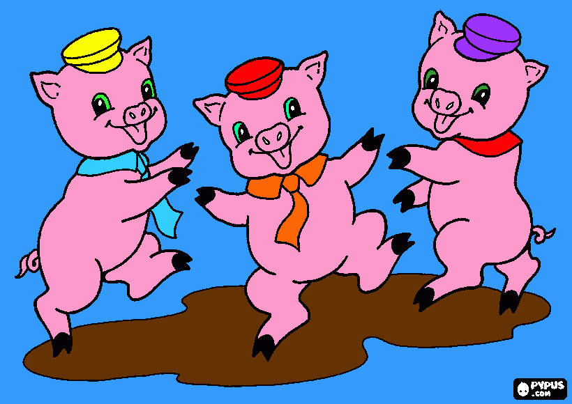 tres porquets judit,ricard,alicia para colorear