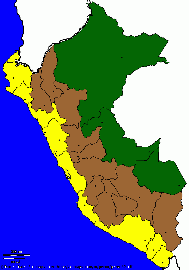 tres regiones  para colorear