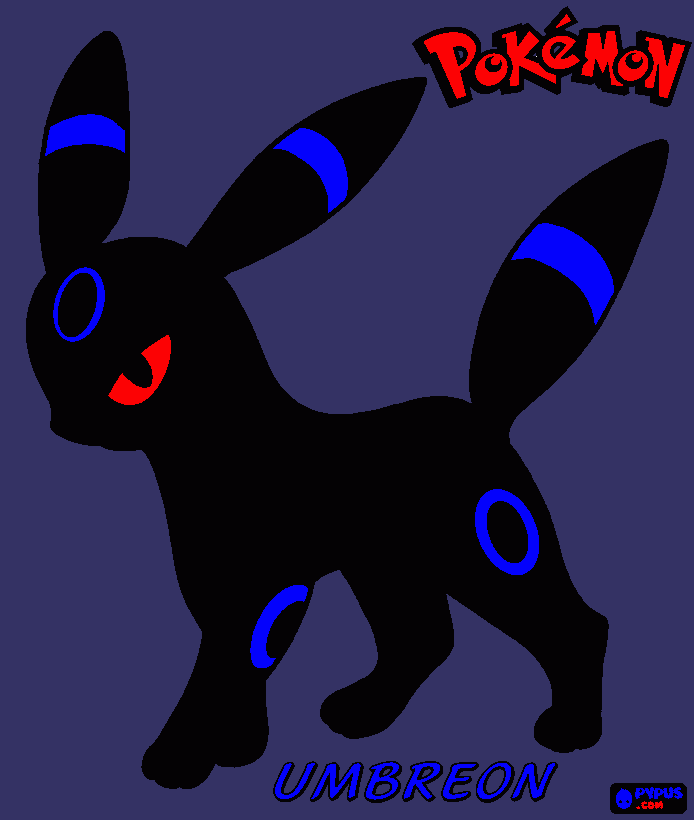 Umbreon shiny para colorear