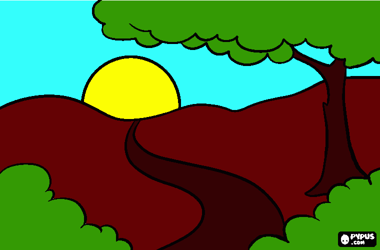 un amanecer para colorear