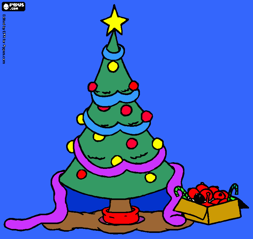 un arbol de navidad colorido! para colorear