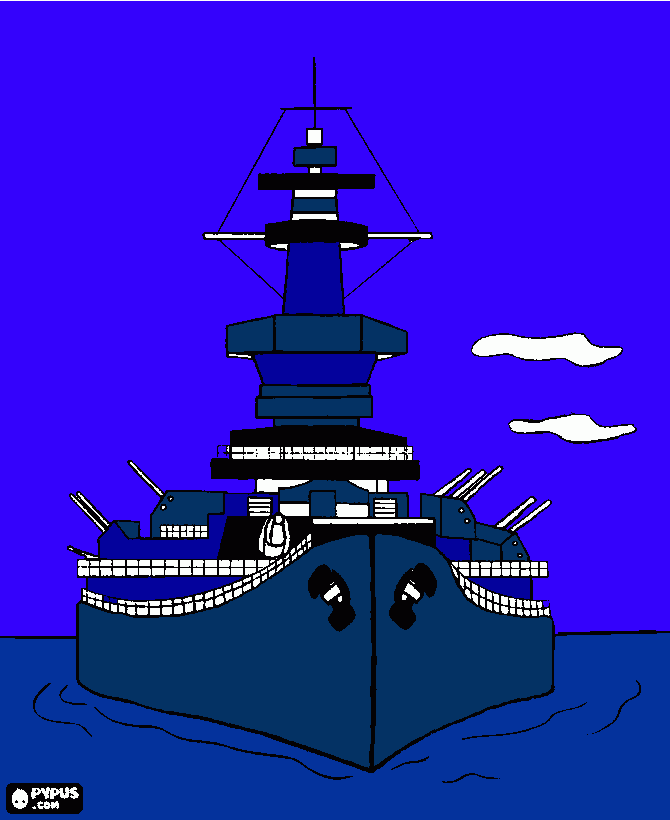 Un Barco de guerra para colorear
