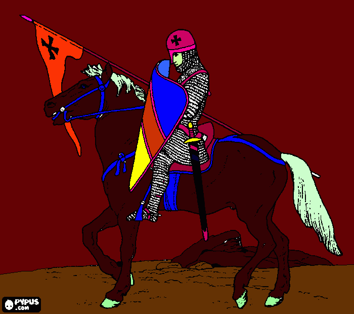  Un caballero andante. para colorear