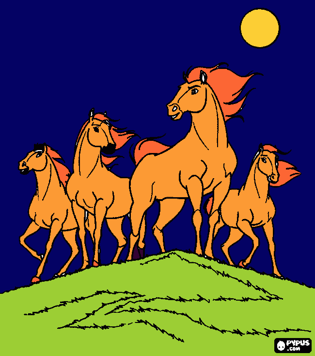 un caballo de noche para colorear