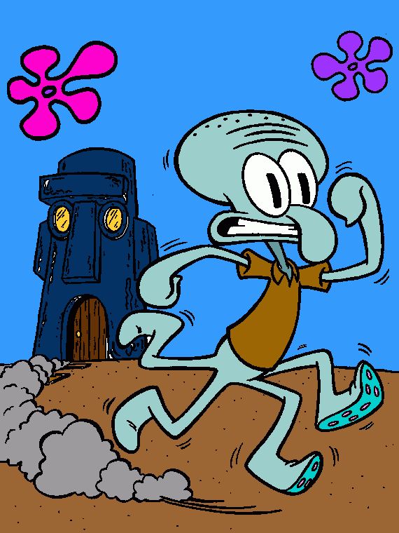 un calamar color gris para colorear