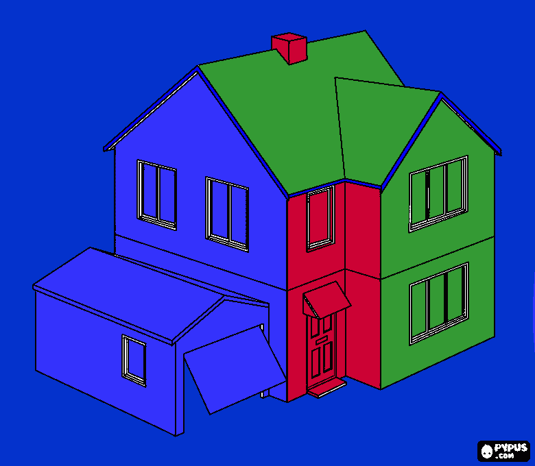 un casa bonita para colorear