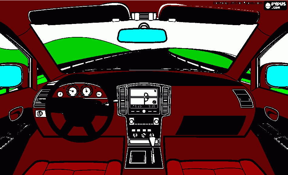 un coche por dentro para colorear
