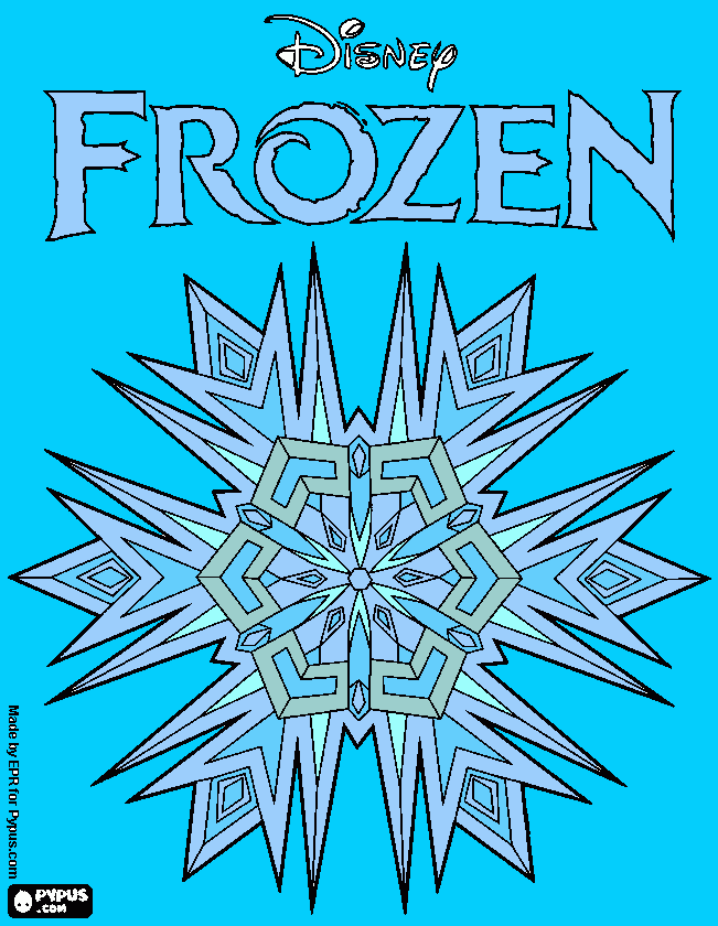un copo de nieve yde frozen para colorear