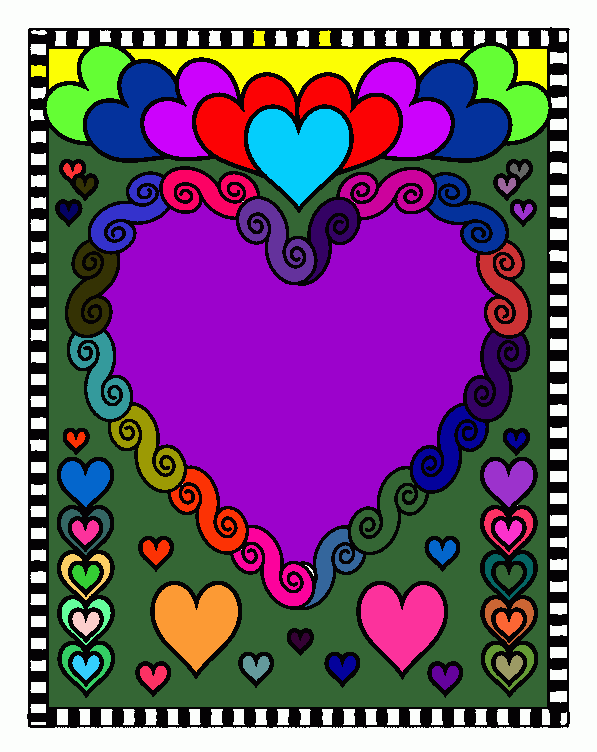 un corazon pintado por mi con tosdo m i amor para colorear
