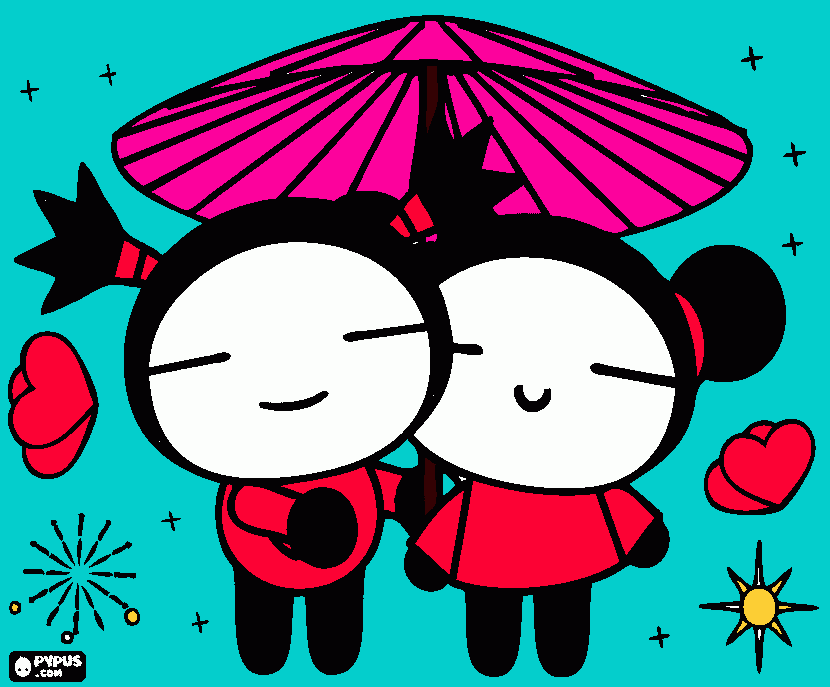 un dibujo de pucca  para colorear