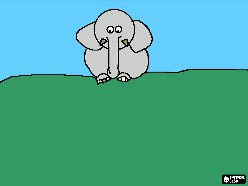 un elefante a lo lejos para colorear