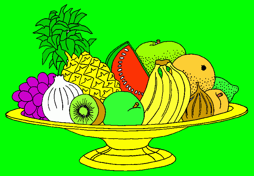 un frutero para colorear