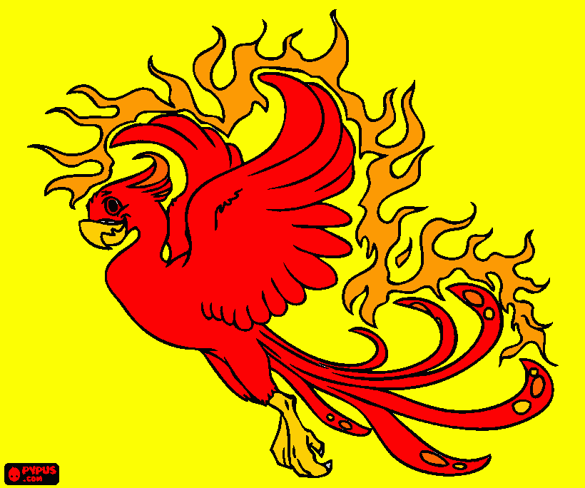 Un fénix. para colorear