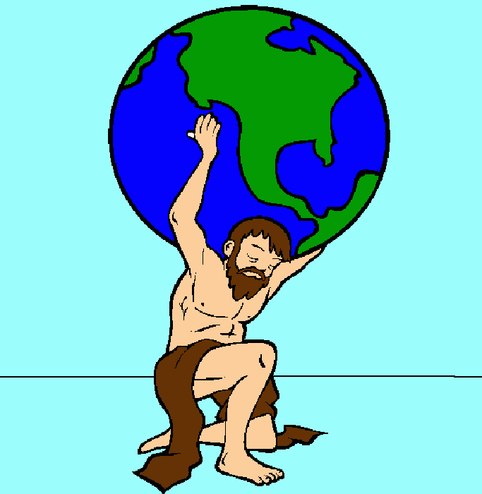 un hombre cargando el planeta para colorear