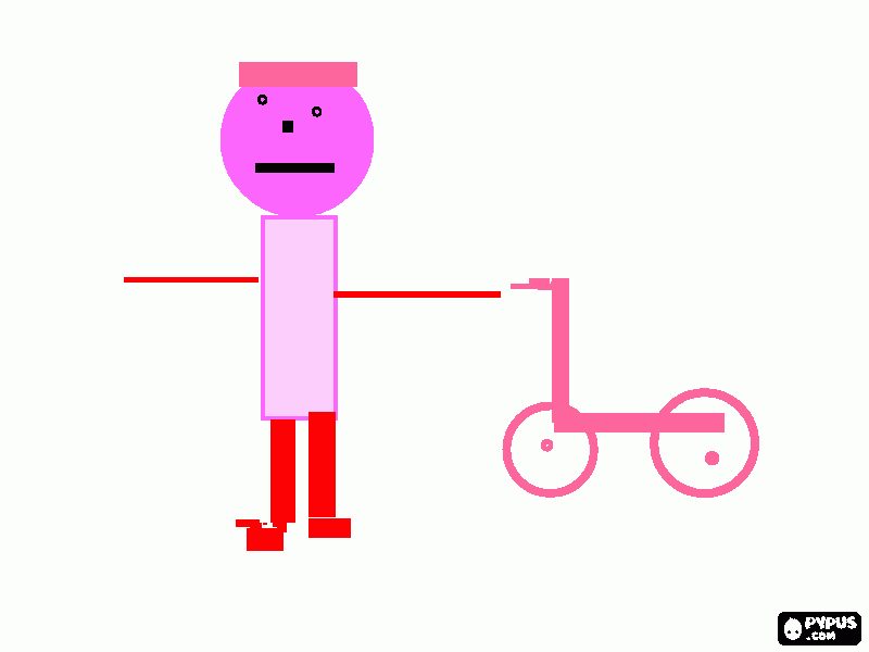 un humano y un monopatín para colorear