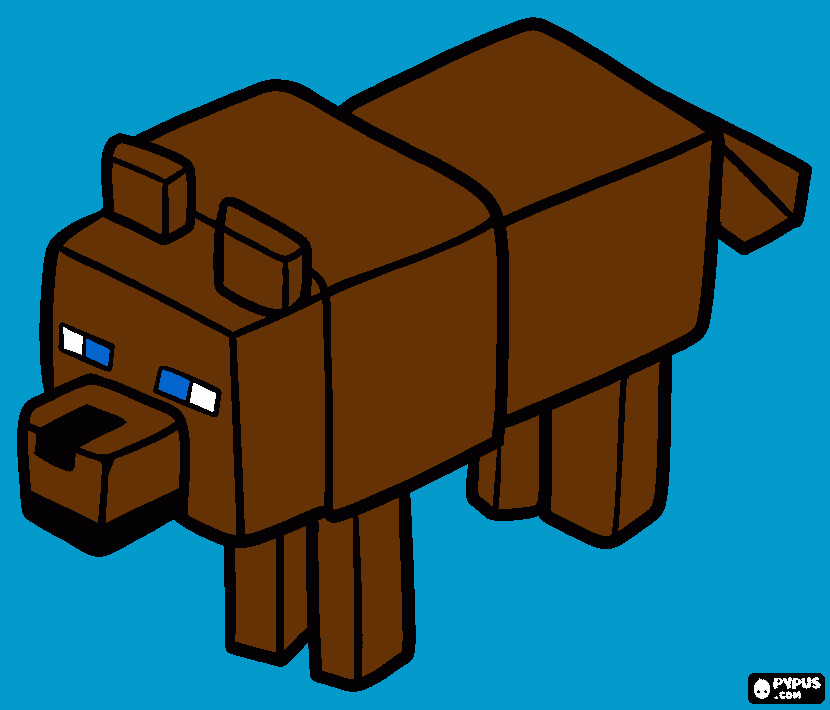 un lovo de minecraft para colorear