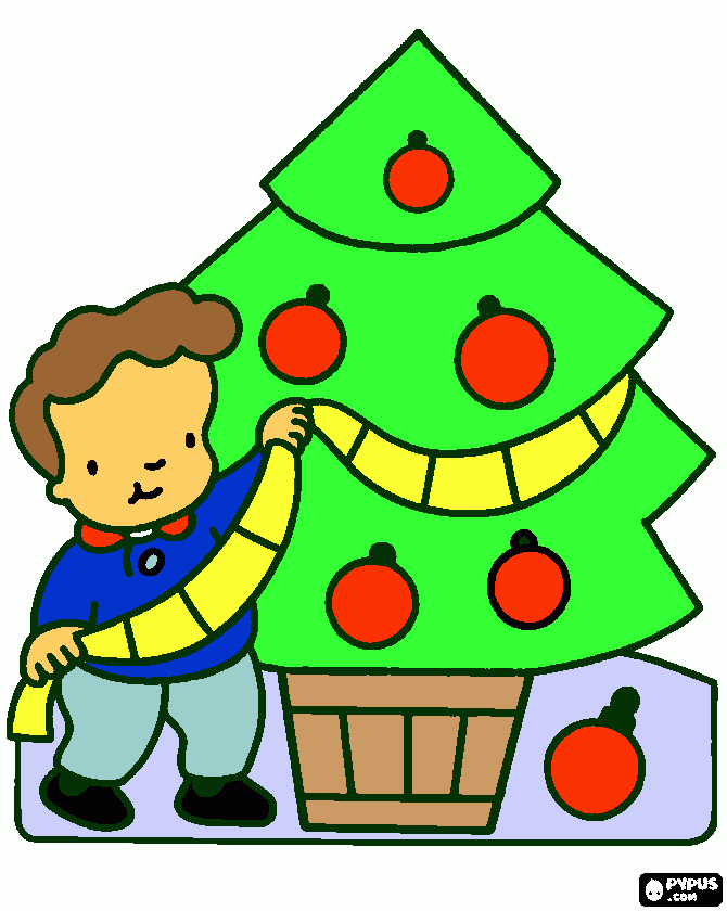UN NIÑO CON UN ARBOLITO DE DIBUJO para colorear