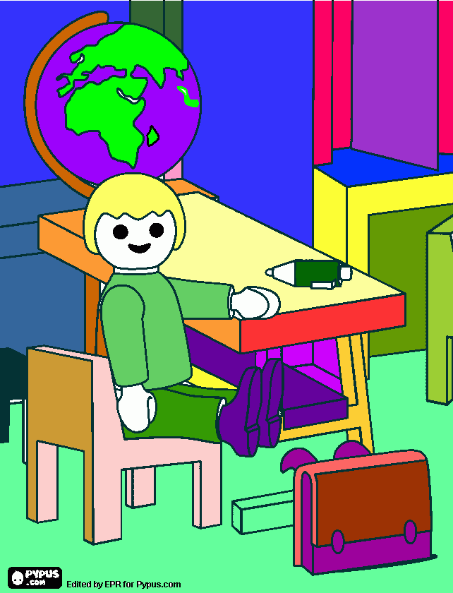 un niño trabajando para colorear