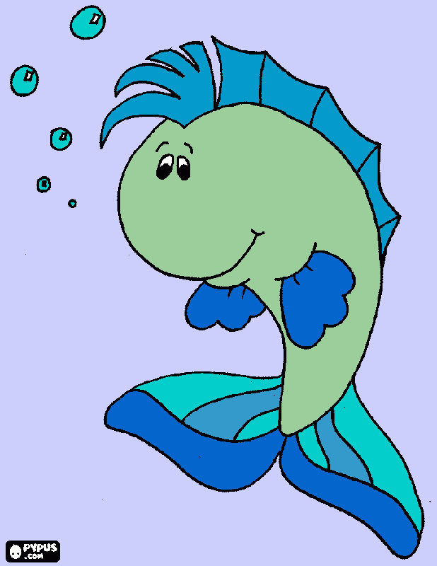 Un Pez en el Agua para colorear