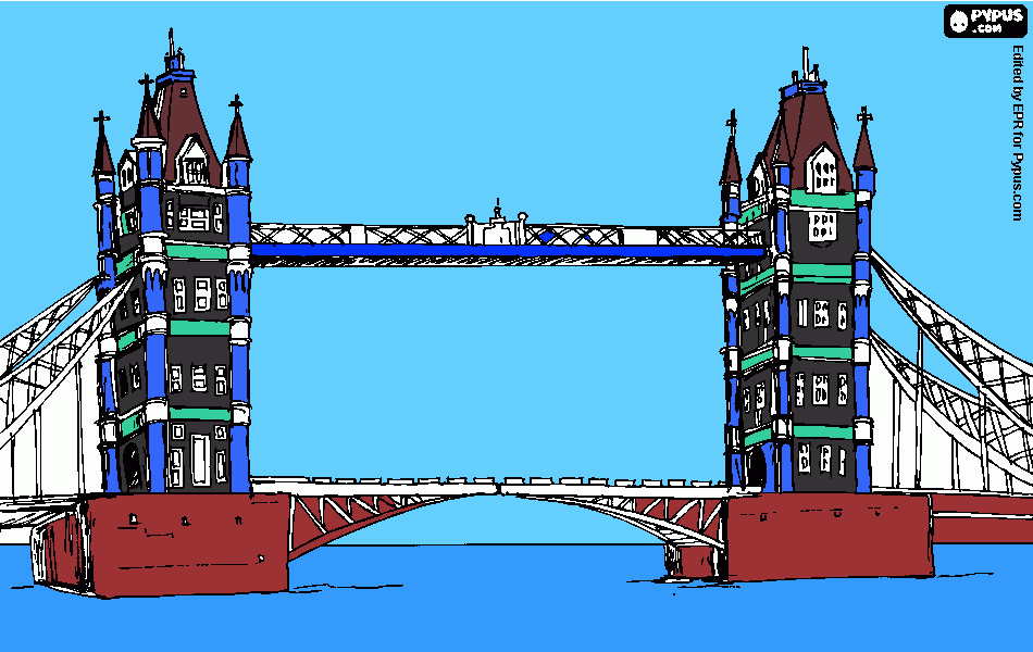 un puente levadizo de londres para colorear