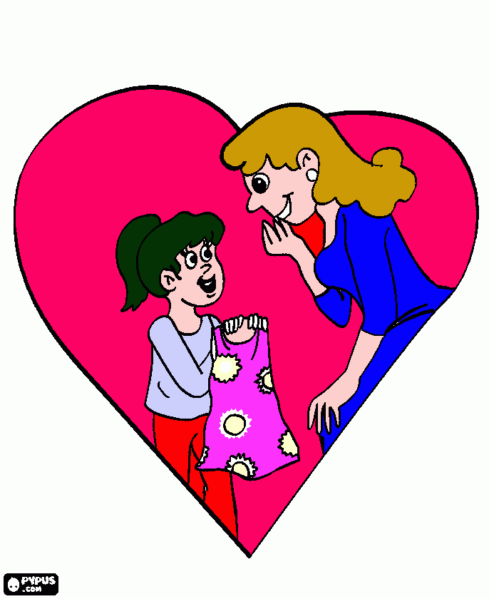UN REGALO A MAMÀ para colorear