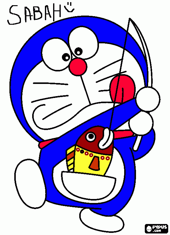 Un regalo muy especial con Doraemon para colorear