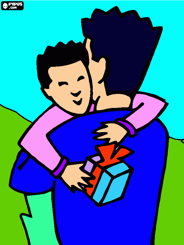 un regalo para PAPA para colorear