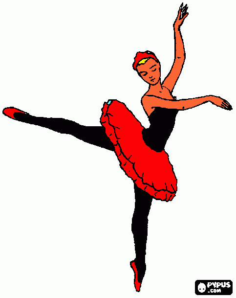una bailarina de tango en ballet para colorear