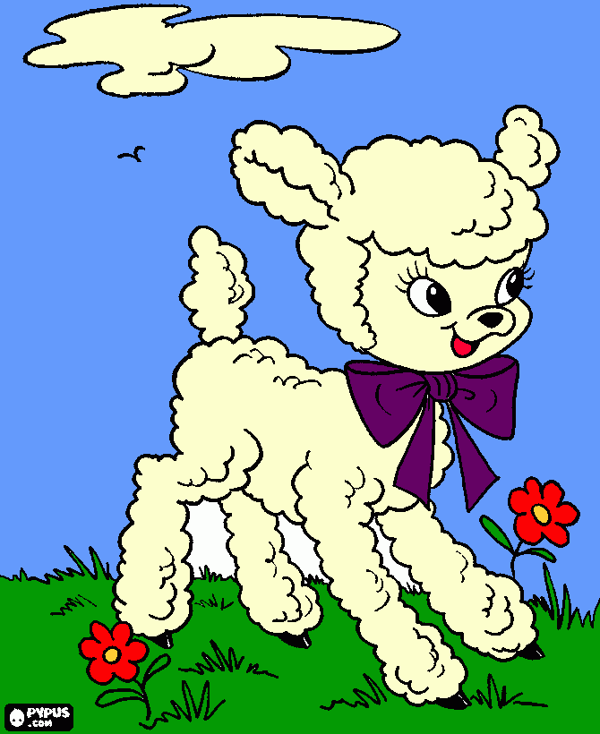 una bella ovejita para colorear