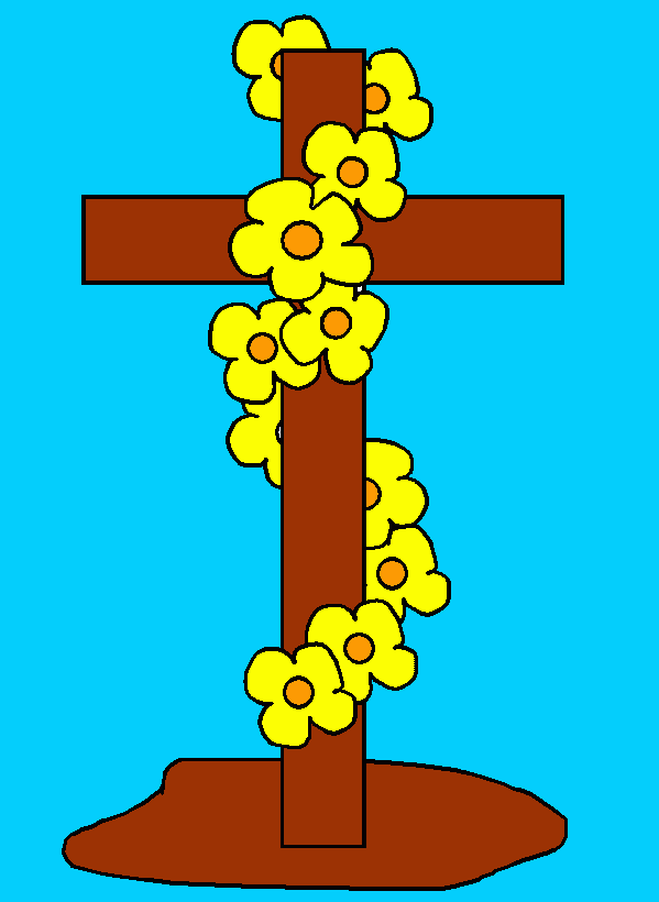 una cruz para colorear
