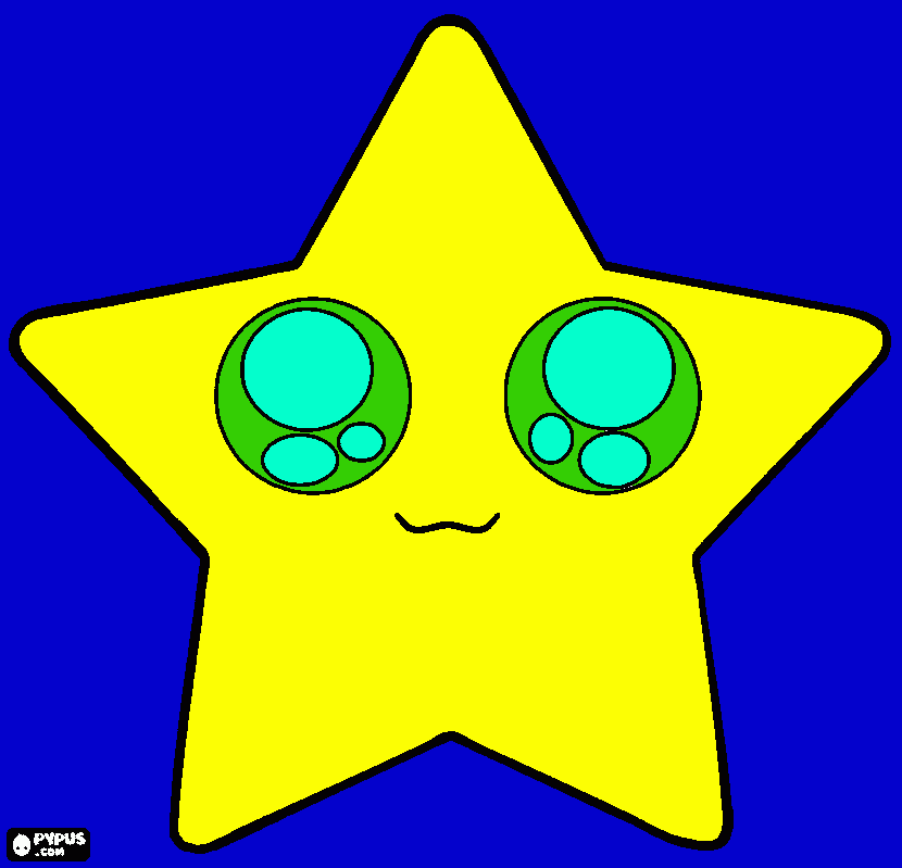 una estrella con dos grandes ojos para colorear
