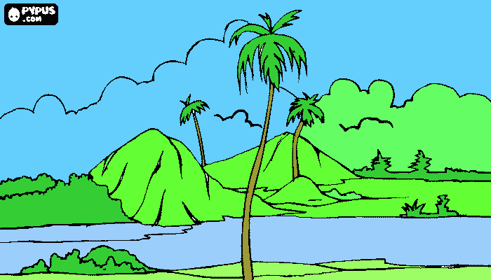 una isla para dos para colorear