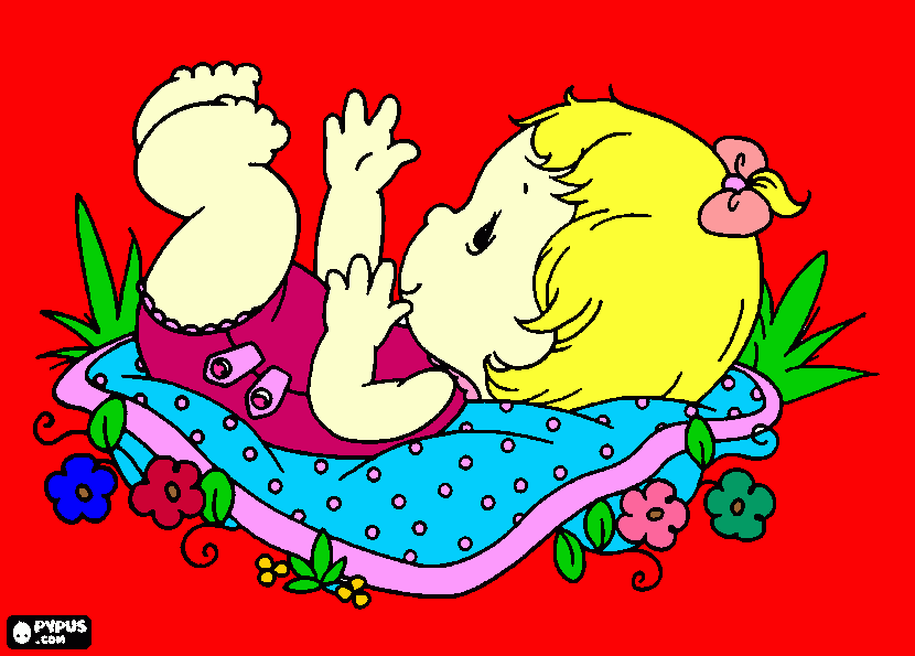 una linda bebe para colorear