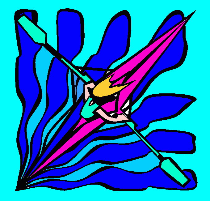 una persona practicando canotaje para colorear
