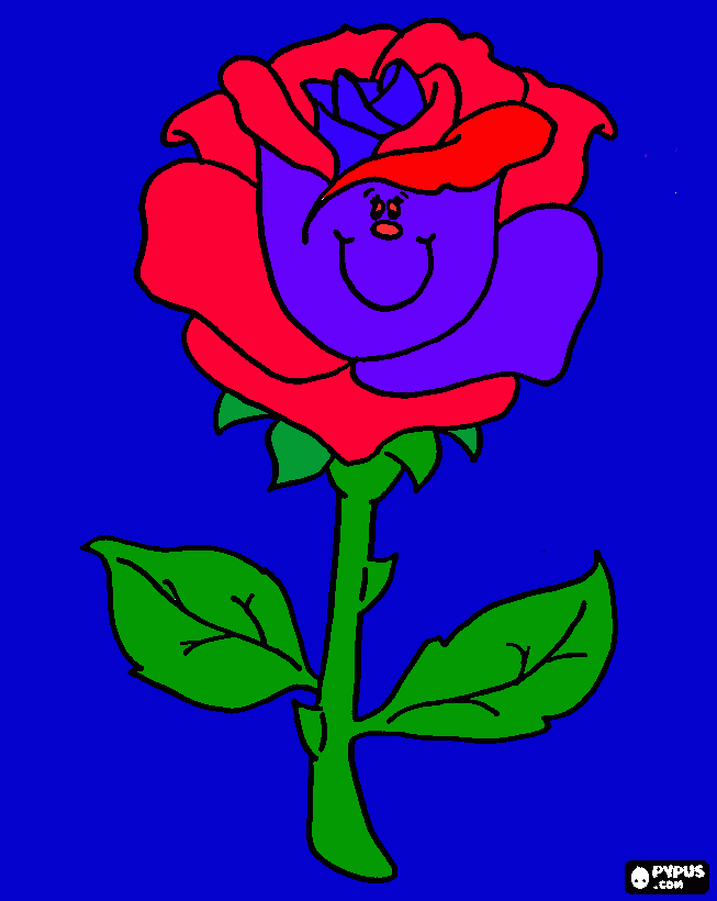 una rosa hermosa para colorear