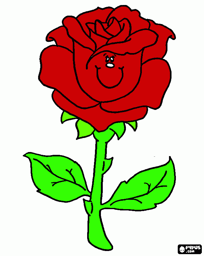 Una rosa sonriente para mamà para colorear