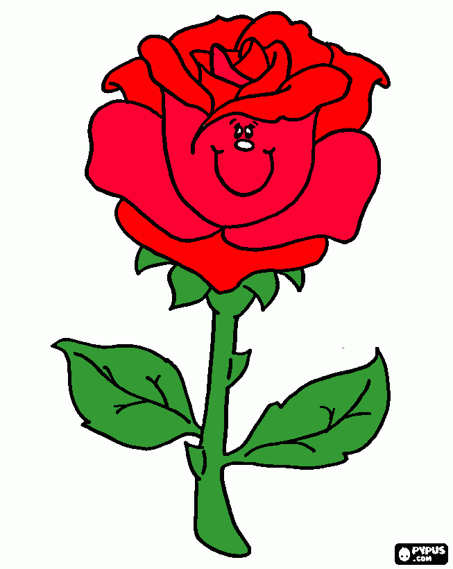 una rrosa para colorear