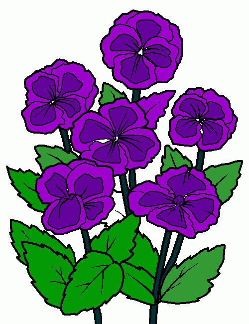 unas flores pintadas de color violeta para colorear