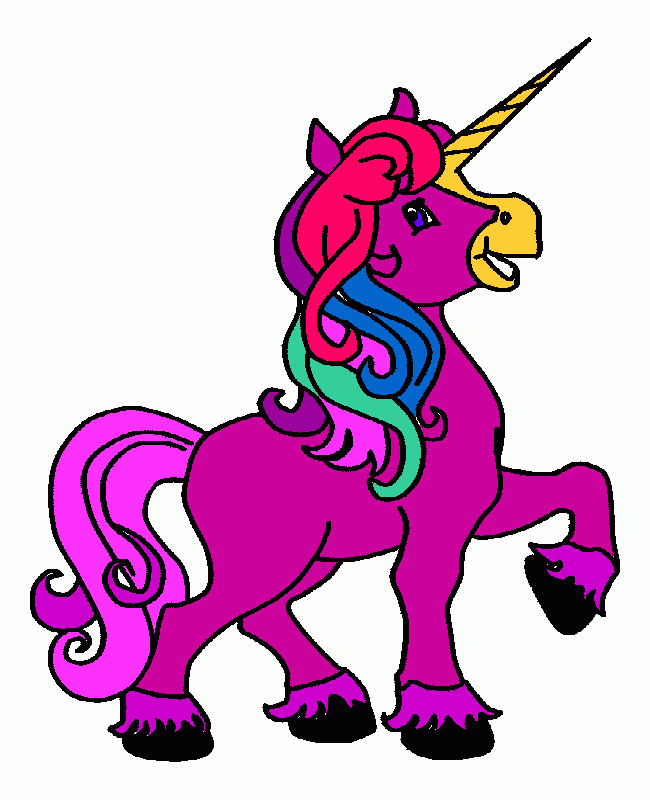 unicornio alegre para colorear