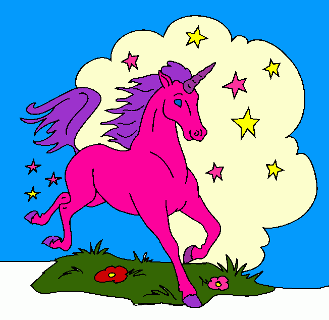 unicornio fantastico colorido e imaginario. para colorear