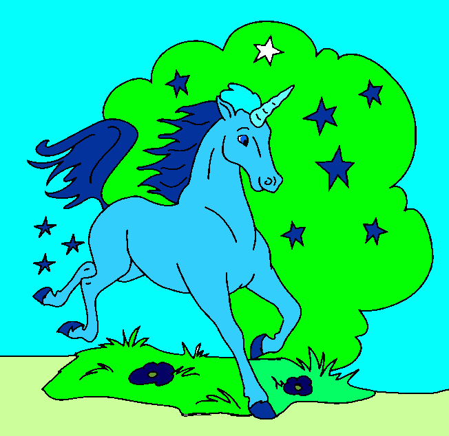 unicorñio celecte para colorear