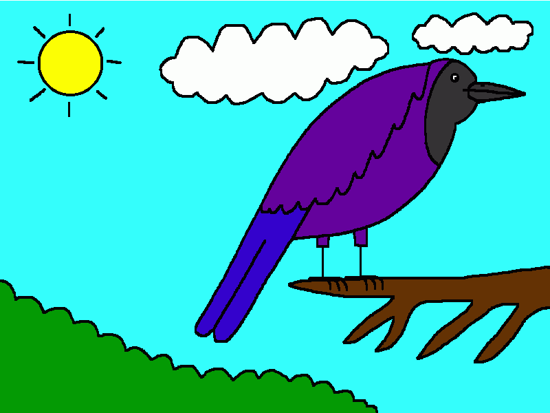 urraca morada para colorear