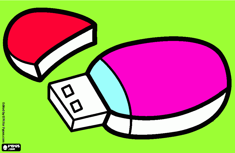 usb pintada para colorear