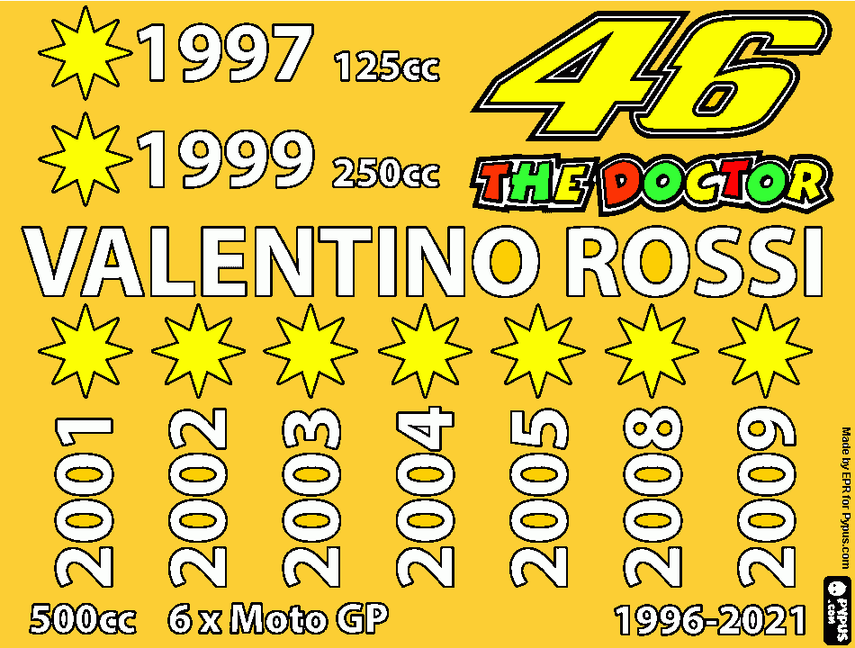 Valentino Rossi para colorear