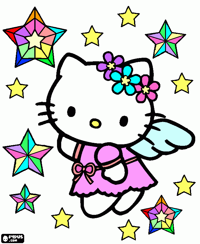 valeria hello kitty para colorear