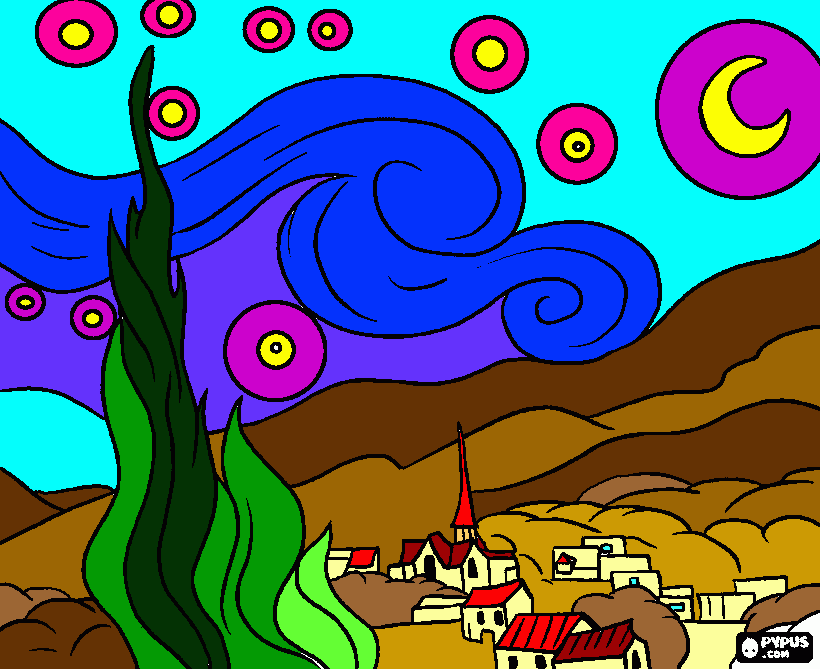 van gog para colorear