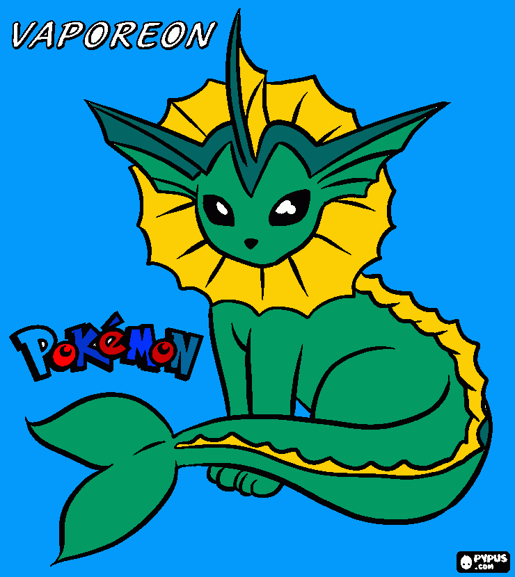vaporeon para colorear