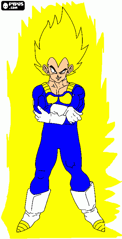 vegeta es ssj para colorear vegeta es ssj para imprimir para imprimir